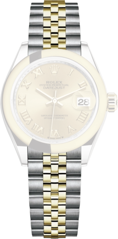 Rolex,Lady-Datejust 28mm,28mm,Yellow Gold,Oystersteel,Champagne,Automatic,Day,55hours,279163,279163-0009