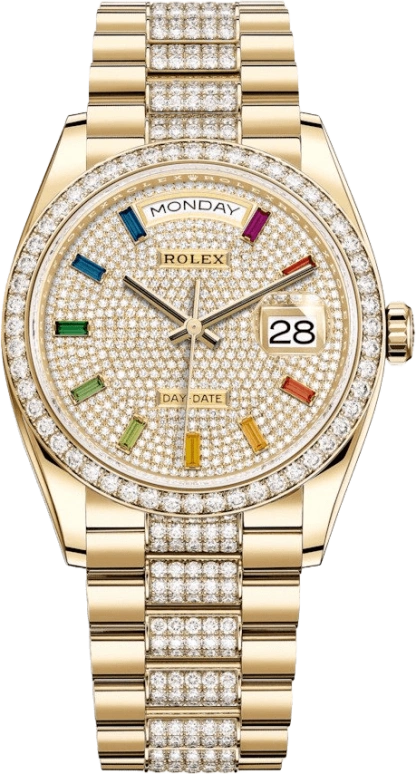 Rolex,Day-Date 36 36mm,36mm,Yellow Gold,Silver,Gold,Automatic,Date,Day,Neymar da Silva Santos Júnior,128348RBR,128348RBR-0031
