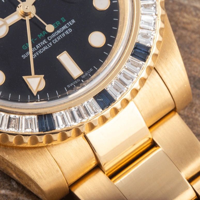 Rolex,GMT-Master II 40mm,40mm,Yellow Gold,Black,Automatic,Day,Dule Time,116748SA
