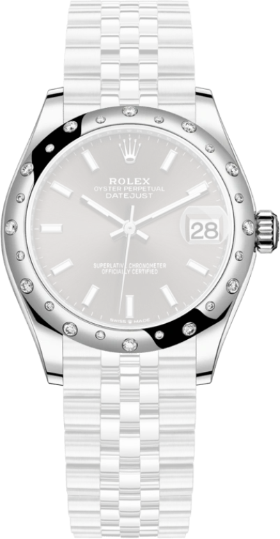 Rolex,Datejust 31 31mm,31mm,White Gold,Stainless Steel,Grey,Automatic,Day,55hours,278344RBR,278344RBR-0018