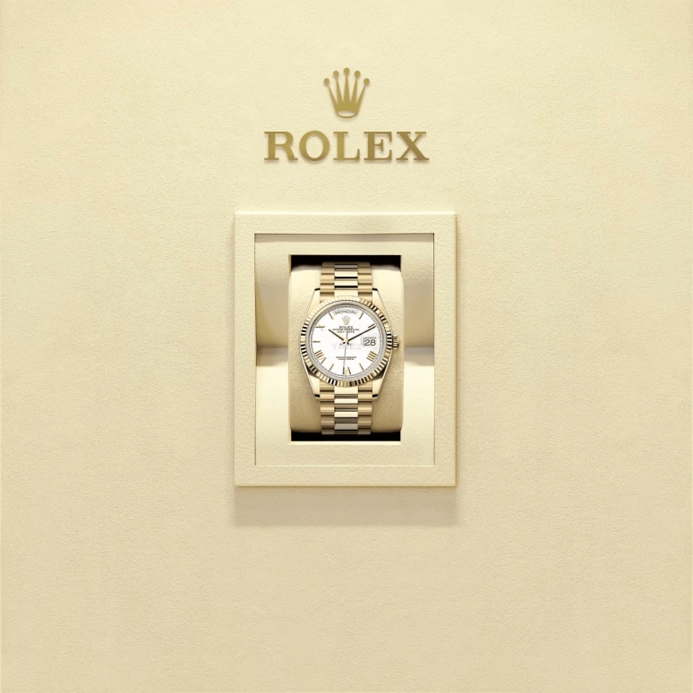 Rolex,Day-Date 36 36mm,36mm,Yellow Gold,White,Automatic,Date,Day,128238,128238-0113