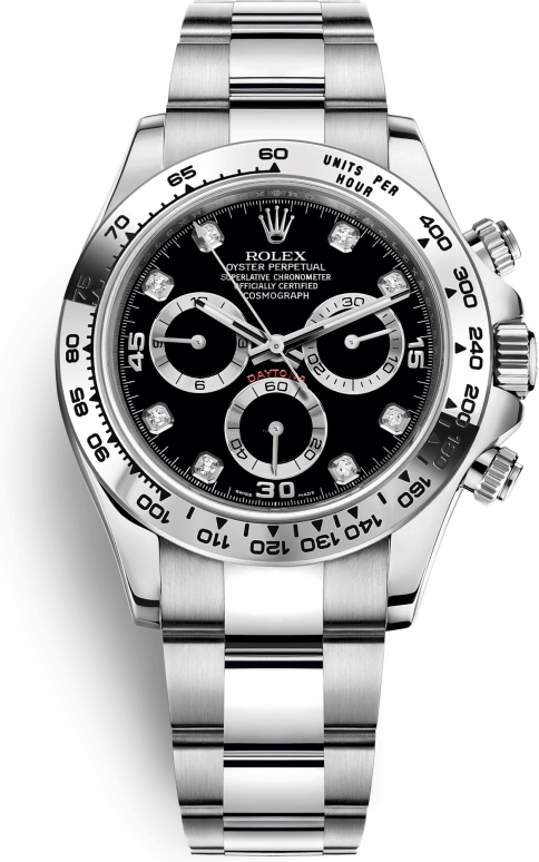 Rolex,Daytona 40mm,40mm,White Gold,Black,Automatic,Chronograph,Column Wheel,116509,116509-0055