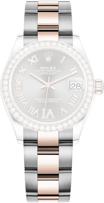 Rolex,Datejust 31 31mm,31mm,Rose Gold,Stainless Steel,Grey,Automatic,Day,55hours,278381RBR,278381RBR-0029