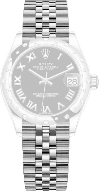 Rolex,Datejust 31 31mm,31mm,White Gold,Stainless Steel,Black,Automatic,Day,55hours,278344RBR,278344RBR-0002