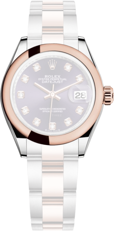 Rolex,Lady-Datejust 28mm,28mm,Everose Gold,Oystersteel,Purple,Automatic,Day,55hours,279161,279161-0016