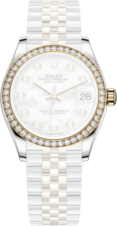 Rolex,Datejust 31 31mm,31mm,Yellow Gold,Stainless Steel,White,Automatic,Day,55hours,278383RBR,278383RBR-0028