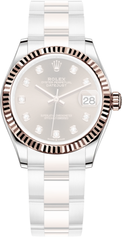 Rolex,Datejust 31 31mm,31mm,Rose Gold,Stainless Steel,Brown,Automatic,Day,55hours,278271,278271-0027
