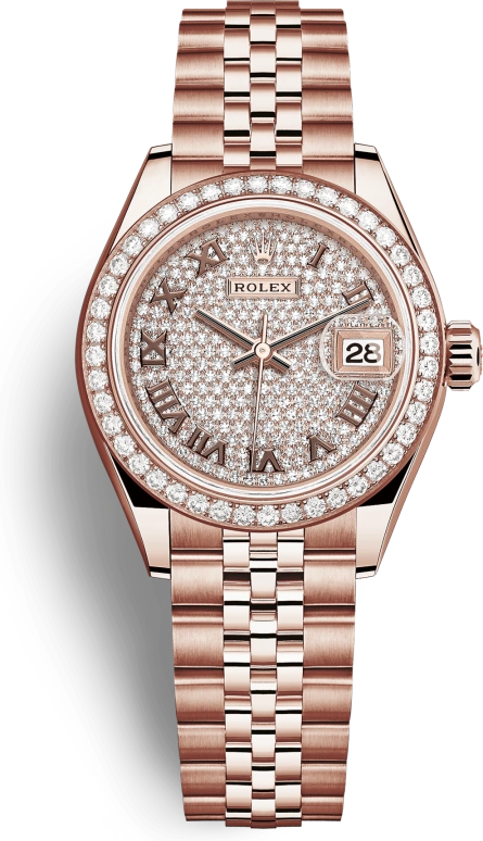 Rolex,Lady-Datejust 28mm,28mm,Everose Gold,Silver,Rose Gold,Automatic,Day,55hours,279135RBR,279135RBR-0022