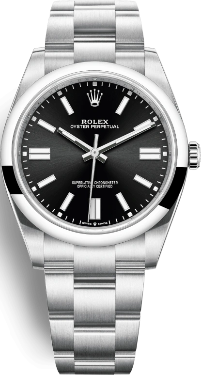 Rolex,Oyster Perpetual 41mm,41mm,Stainless Steel,Black,Automatic,70hours,In-house Caliber,124300,124300-0002