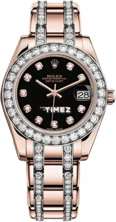 Rolex,Pearlmaster 34mm,34mm,Rose Gold,Black,Automatic,Day,55hours,81285,81285-0041