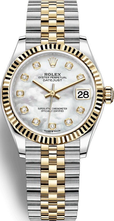 Rolex,Datejust 31 31mm,31mm,Yellow Gold,Stainless Steel,White,Automatic,Day,55hours,278273,278273-0028