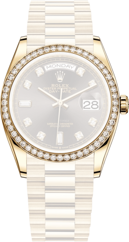 Rolex,Day-Date 36 36mm,36mm,Yellow Gold,Grey,Automatic,Date,Day,128348RBR,128348RBR-0005