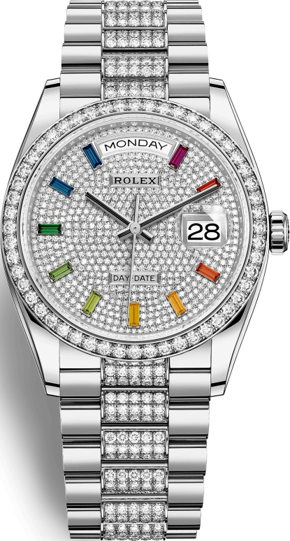 Rolex,Day-Date 36 36mm,36mm,White Gold,Automatic,Date,Day,128349RBR,128349RBR-0012