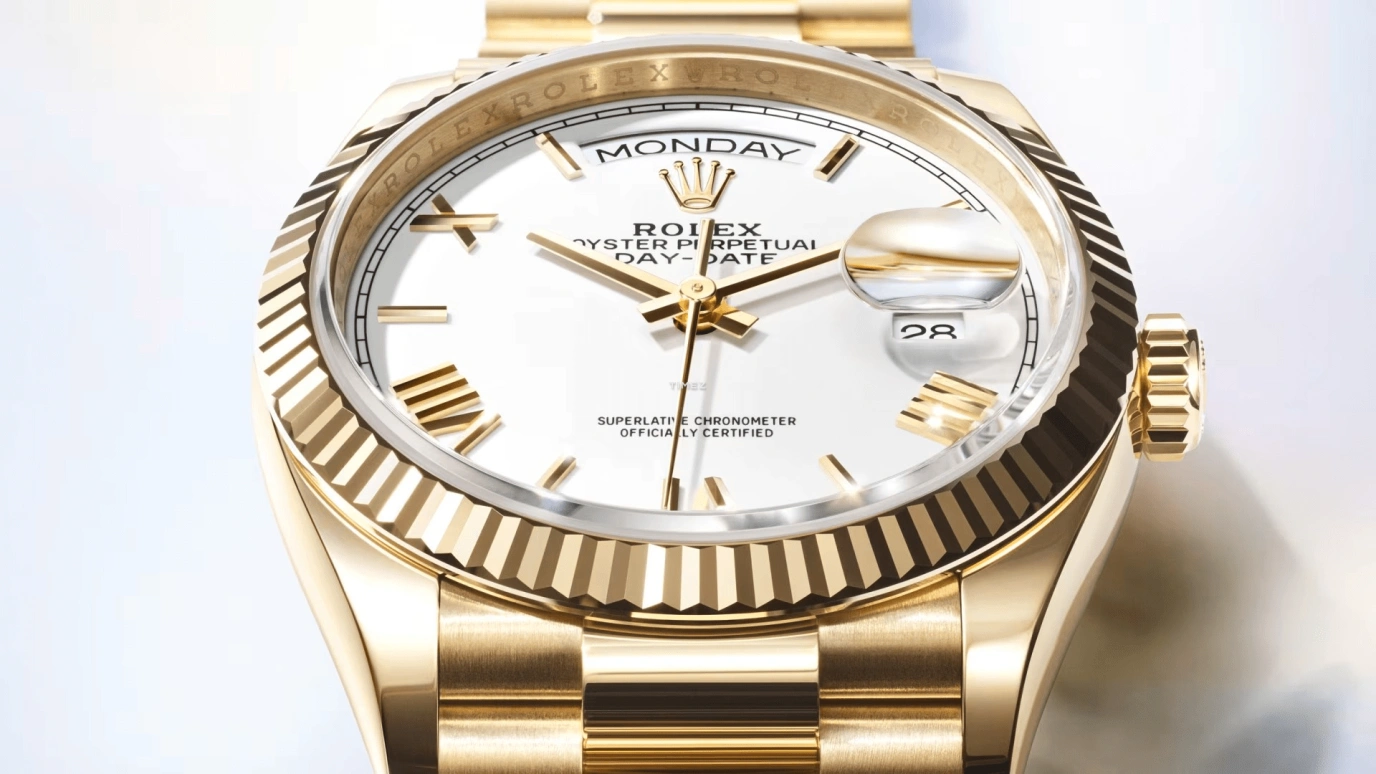 Rolex,Day-Date 36 36mm,36mm,Yellow Gold,White,Automatic,Date,Day,128238,128238-0113