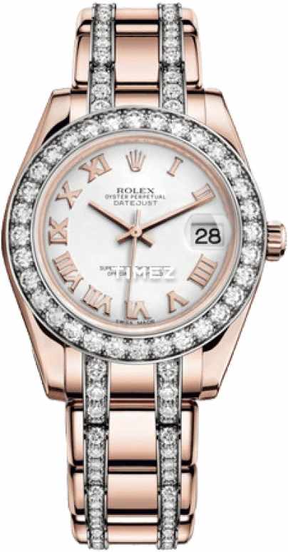 Rolex,Pearlmaster 34mm,34mm,Everose Gold,White,Automatic,Day,55hours,81285,81285-0043