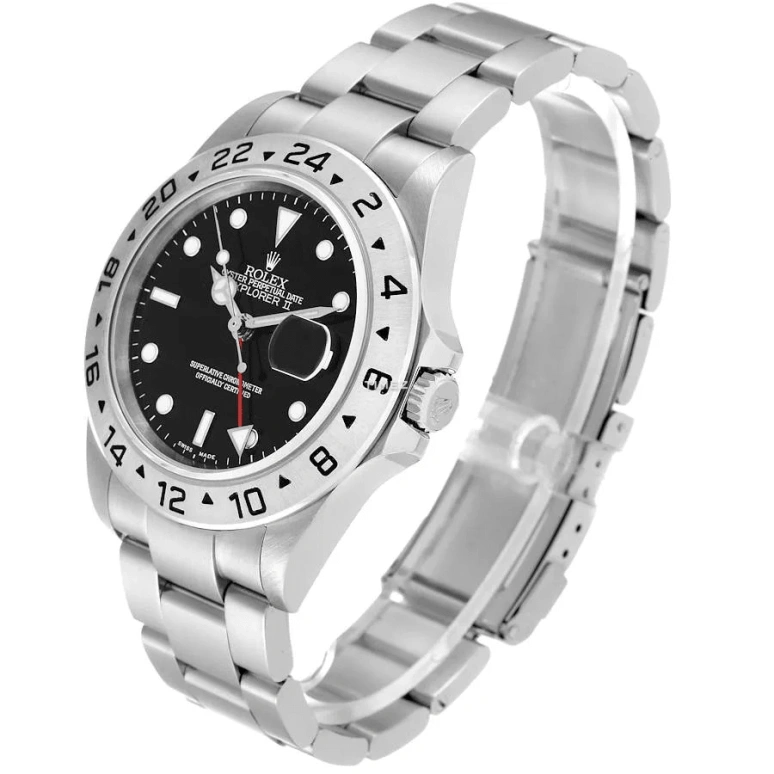 Rolex,Explorer II 40mm,40mm,Stainless Steel,Black,Automatic,Day,Dule Time,16570,16570-0004