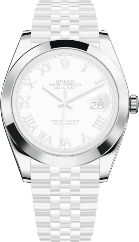 Rolex,Datejust 41 41mm,41mm,Stainless Steel,White,Automatic,Day,70hours,126300,126300-0016