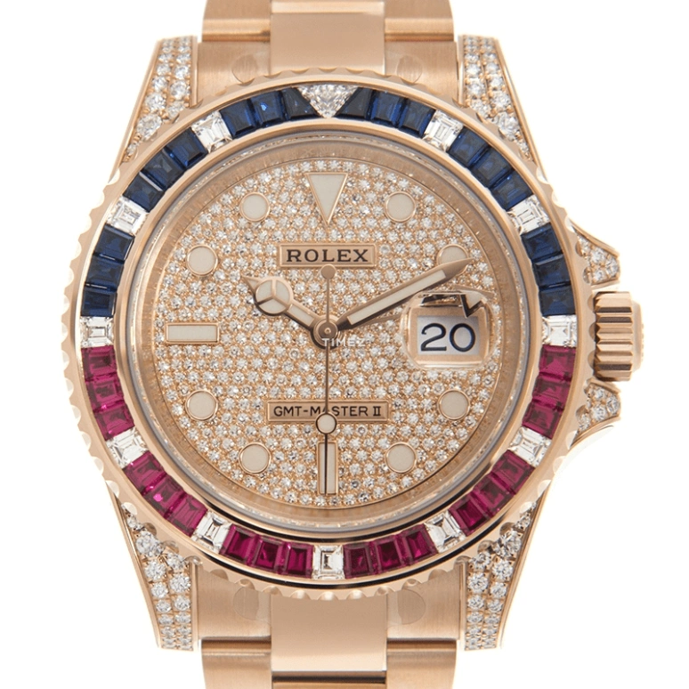 Rolex,GMT-Master II 40mm,40mm,Rose Gold,Automatic,Day,Dule Time,126755SARU,126755SARU-0001