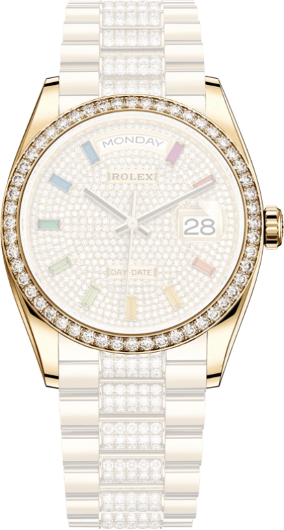 Rolex,Day-Date 36 36mm,36mm,Yellow Gold,Silver,Gold,Automatic,Date,Day,Neymar da Silva Santos Júnior,128348RBR,128348RBR-0031