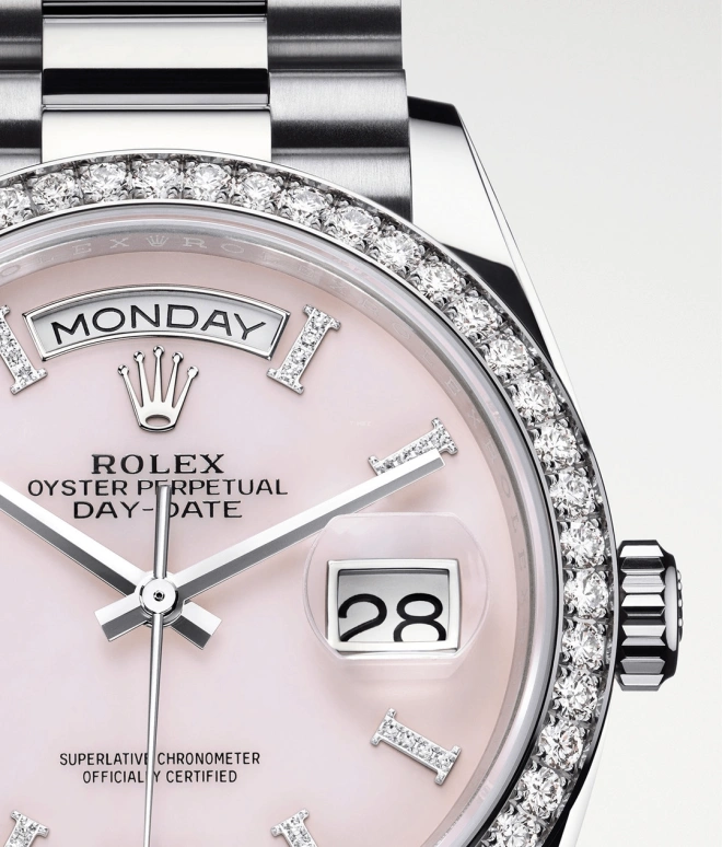 Rolex,Day-Date 36 36mm,36mm,White Gold,Pink,Automatic,Date,Day,128349RBR,128349RBR-0008