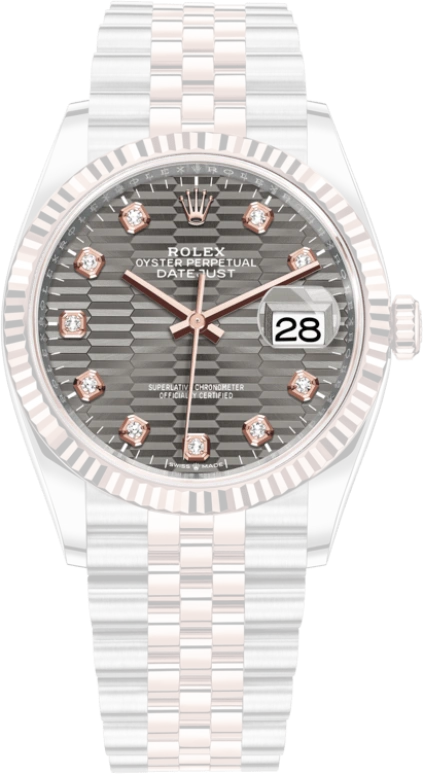 Rolex,Datejust 36 36mm,36mm,Oystersteel,Everose Gold,Grey,Automatic,Day,70hours,126231,126231-0041