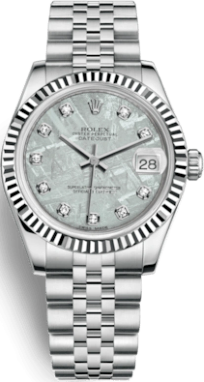 Rolex,Datejust 31 31mm,31mm,White Gold,Stainless Steel,Grey,Automatic,Day,48hours,178274,178274-0016