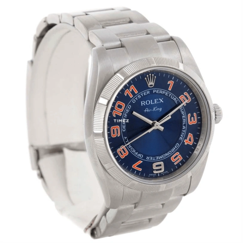 Rolex,Air King 34mm,34mm,Stainless Steel,Blue,Automatic,48hours,In-house Caliber,114210BLAO