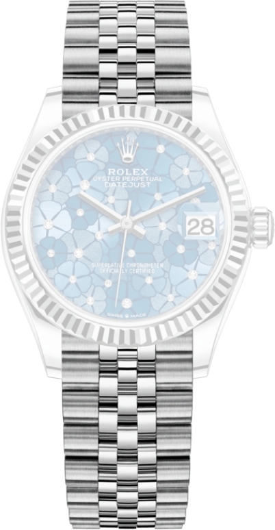 Rolex,Datejust 31 31mm,31mm,White Gold,Stainless Steel,Blue,Automatic,Day,55hours,Neymar,278274,278274-0036