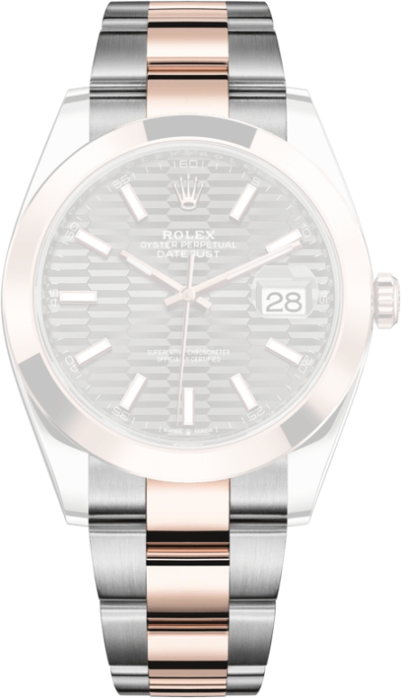 Rolex,Datejust 41 41mm,41mm,Rose Gold,Stainless Steel,Grey,Automatic,Day,70hours,126301,126301-0019