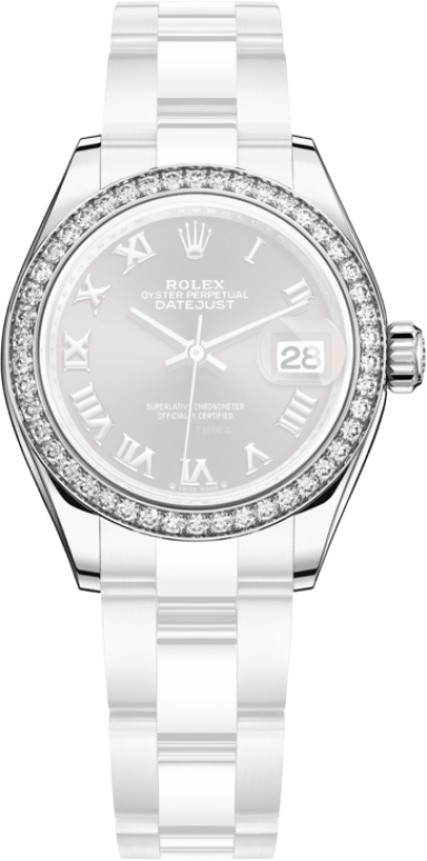 Rolex,Lady-Datejust 28mm,28mm,White Gold,Oystersteel,Grey,Automatic,Day,55hours,279384RBR,279384RBR-0016