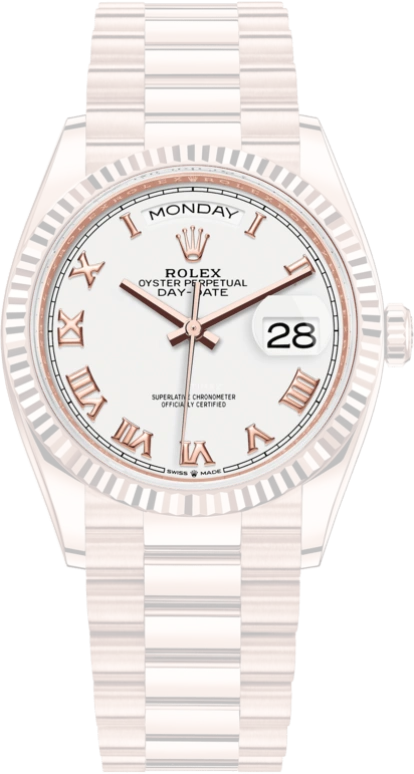 Rolex,Day-Date 36 36mm,36mm,Rose Gold,White,Automatic,Date,Day,128235,128235-0052