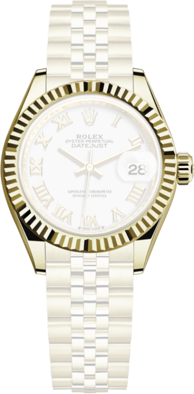 Rolex,Lady-Datejust 28mm,28mm,Yellow Gold,White,Automatic,Day,55hours,279178,279178-0030