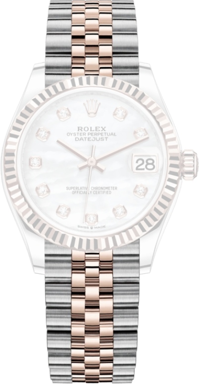 Rolex,Datejust 31 31mm,31mm,Rose Gold,Stainless Steel,White,Automatic,Day,55hours,278271,278271-0026