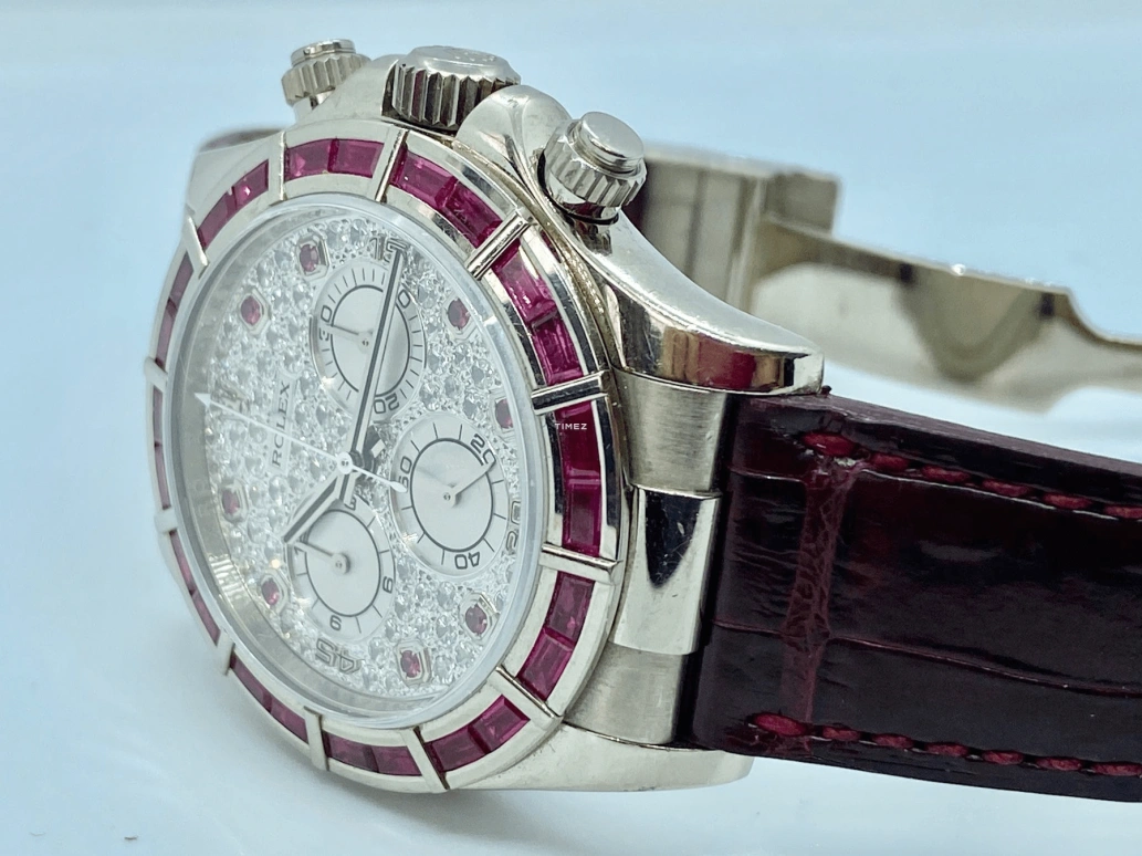 Rolex,Daytona 40mm,40mm,White Gold,Silver,Automatic,Chronograph,72hours,116589SALV Ruby Diamond