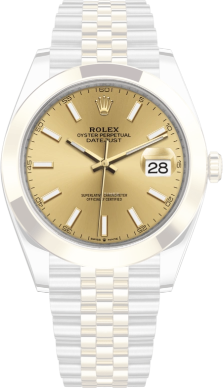 Rolex,Datejust 41 41mm,41mm,Yellow Gold,Stainless Steel,Champagne,Automatic,Day,70hours,126303,126303-0010