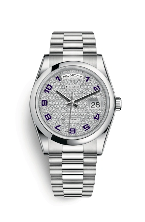 Rolex,Day-Date 36 36mm,36mm,Platinum,Silver,Automatic,Date,Day,118206,118206-0085