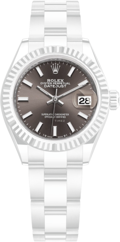 Rolex,Lady-Datejust 28mm,28mm,White Gold,Oystersteel,Grey,Automatic,Day,55hours,279174,279174-0012