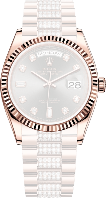 Rolex,Day-Date 36 36mm,36mm,Rose Gold,Grey,Automatic,Date,Day,128235,128235-0051