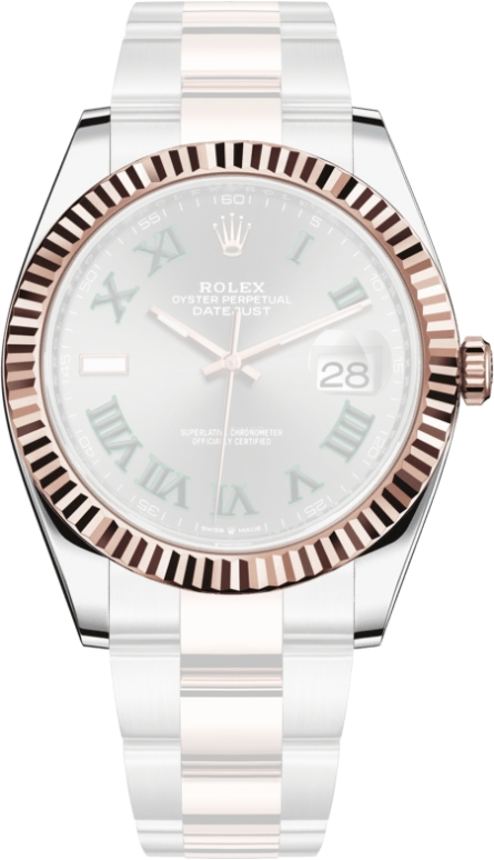 Rolex,Datejust 41 41mm,41mm,Rose Gold,Stainless Steel,Grey,Automatic,Day,70hours,126331,126331-0015