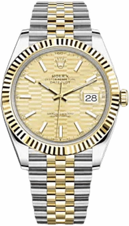 Rolex,Datejust 41 41mm,41mm,Yellow Gold,Stainless Steel,Champagne,Automatic,Day,70hours,126333,126333-0022