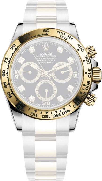 Rolex,Daytona 40mm,40mm,Yellow Gold,Stainless Steel,Black,Automatic,Chronograph,Column Wheel,116503,116503-0011