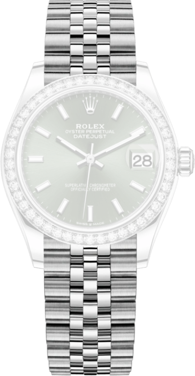 Rolex,Datejust 31 31mm,31mm,White Gold,Stainless Steel,Green,Automatic,Day,55hours,278384RBR,278384RBR-0022