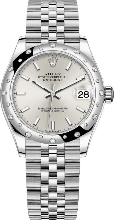 Rolex,Datejust 31 31mm,31mm,White Gold,Stainless Steel,Silver,Automatic,Day,55hours,278344RBR,278344RBR-0014