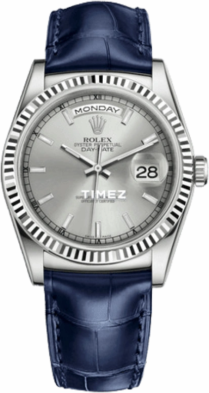 Rolex,Day-Date 36 36mm,36mm,White Gold,Grey,Automatic,Date,Day,118139,118139-0097