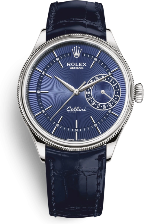 Rolex,Cellini 39mm,39mm,White Gold,Blue,Automatic,Day,48hours,50519,50519-0011