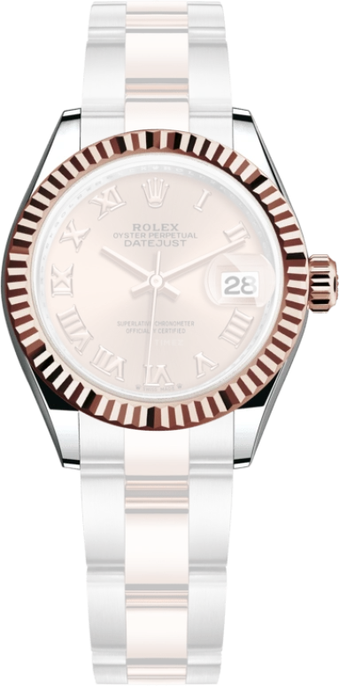 Rolex,Lady-Datejust 28mm,28mm,Rose Gold,Stainless Steel,Pink,Rose Gold,Automatic,Day,55hours,279171,279171-0026