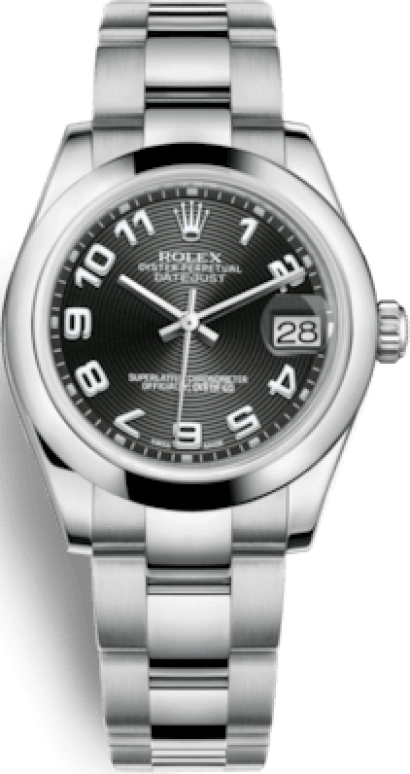 Rolex,Datejust 31 31mm,31mm,Stainless Steel,Black,Automatic,Day,48hours,178240,178240-0011