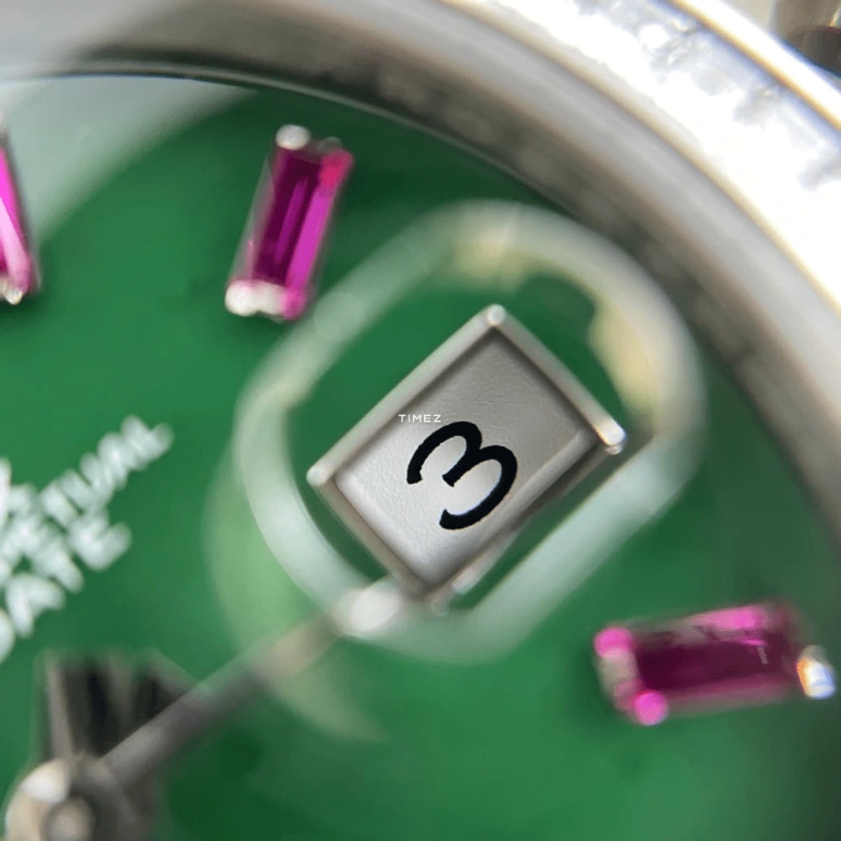 Rolex,Day-Date 36 36mm,36mm,White Gold,Green,Automatic,Date,Day,128459TBR