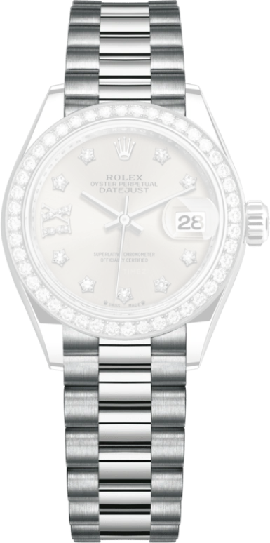 Rolex,Lady-Datejust 28mm,28mm,White Gold,Silver,Automatic,Day,55hours,279139RBR,279139RBR-0003