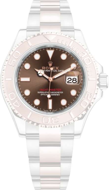 Rolex,Yacht-Master 40mm,40mm,Rose Gold,Stainless Steel,Brown,Automatic,Day,70hours,126621,126621-0001